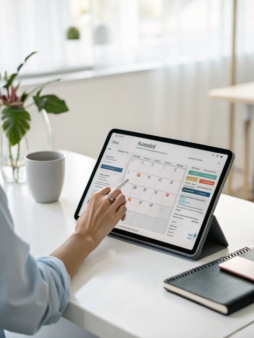 An AI assistant managing calendar appointments on a desktop screen, illustrating CenturyAutomations' Appointment Automation.
