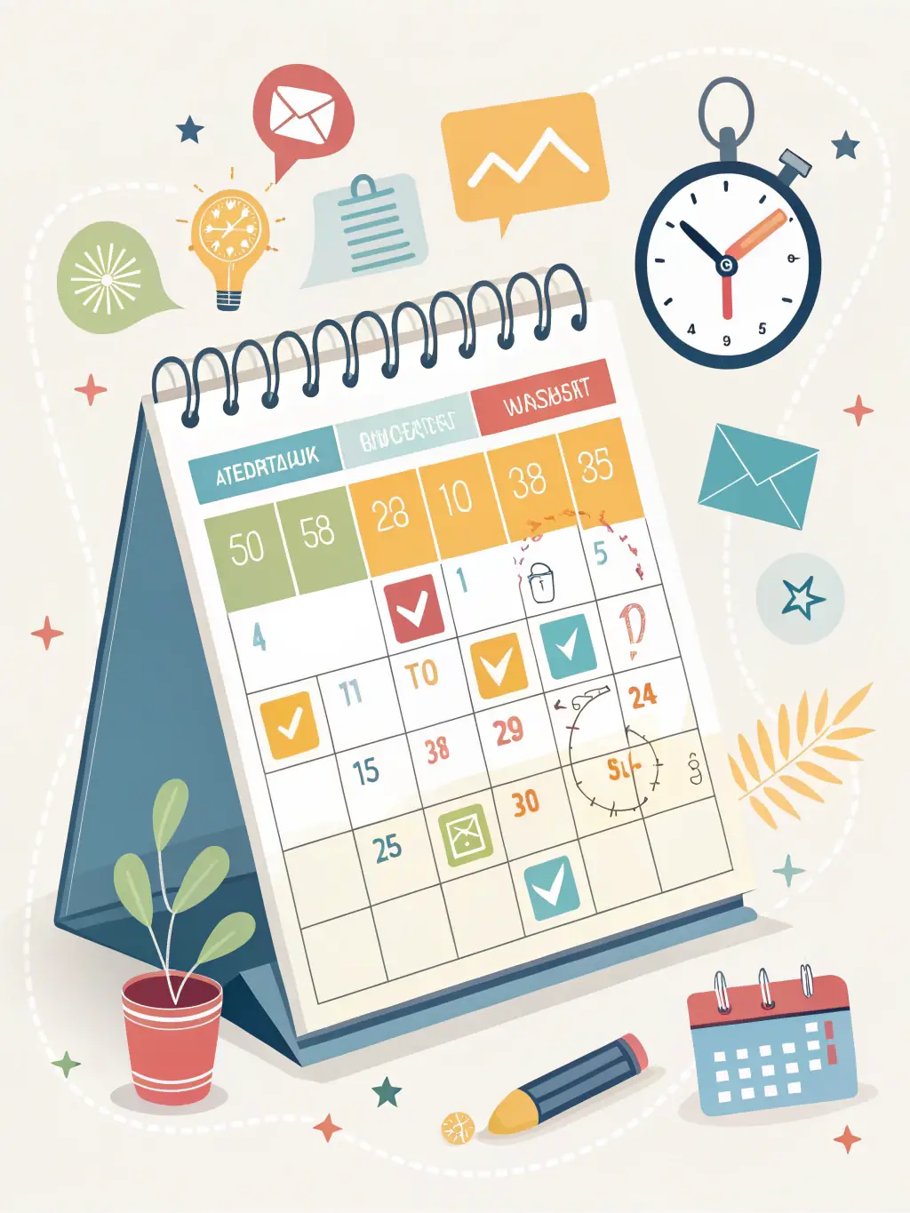 An abstract representation of automated appointment scheduling, featuring a calendar icon, clock, and interconnected nodes, symbolizing seamless booking and reminders, set against a violet-accented dark background.
